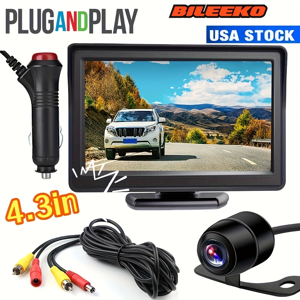 

Bileeko Car Rear View Backup 4.3 Inch Monitor With Reverse Camera Parking Assistant For Car Pickup Suv Truck Trailer-easy Connection