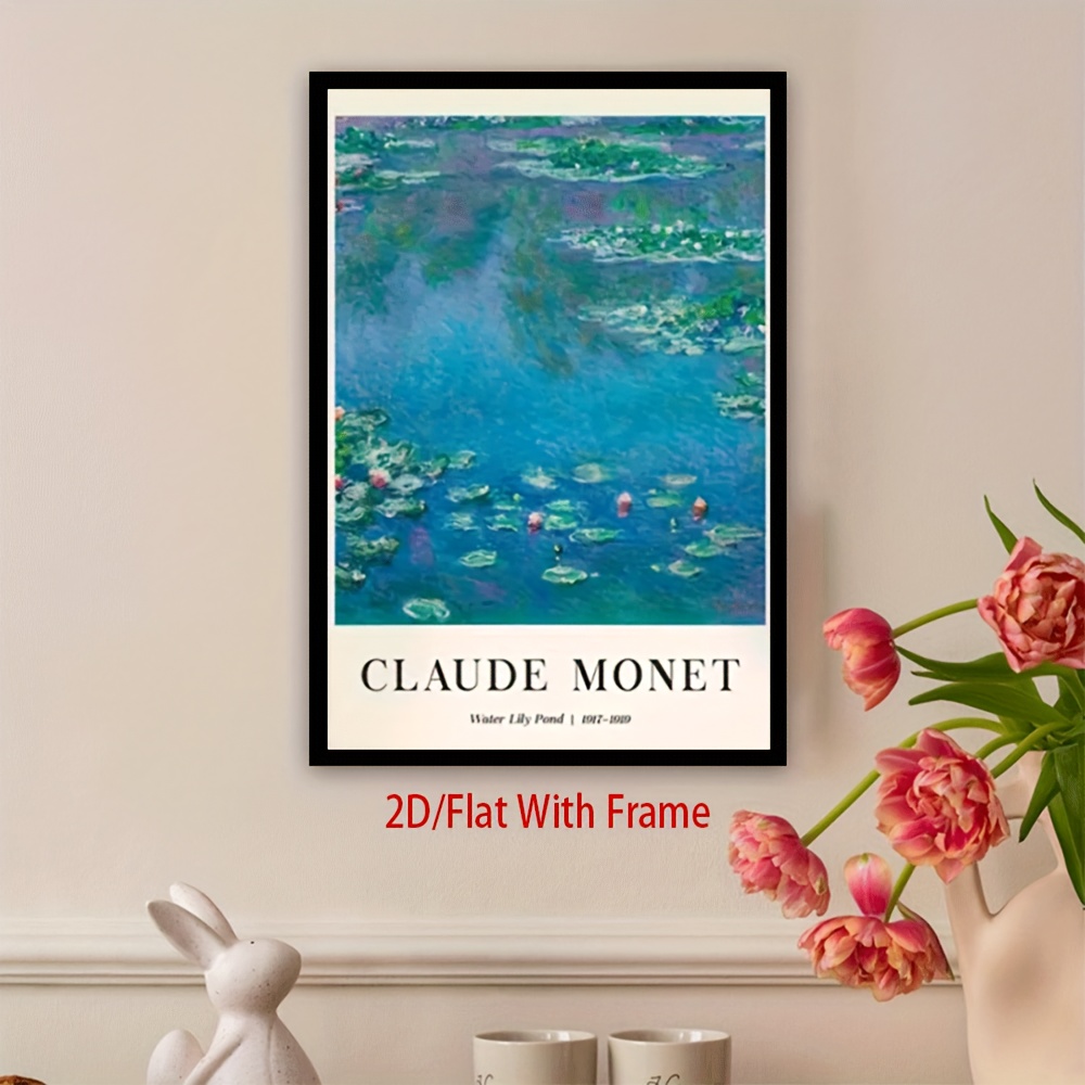 楽天市場】手描き 油絵 複製画 クロード・モネ「睡蓮～青とピンク