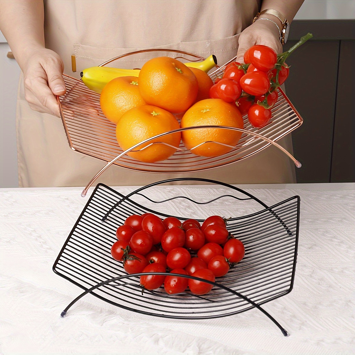 Metal Fruit Basket Iron 2 tier Countertop Removable Fruit - Temu