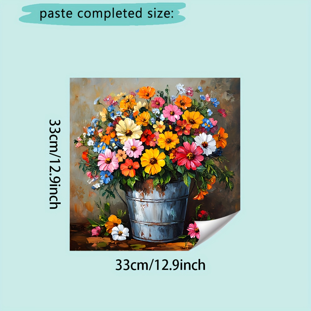 E-shop ., Aufkleber, Blume, Abnehmbares wasserdichtes PVC-Aufkleber, Geeignet für Schrankdekoration, 12.9In*12.9In