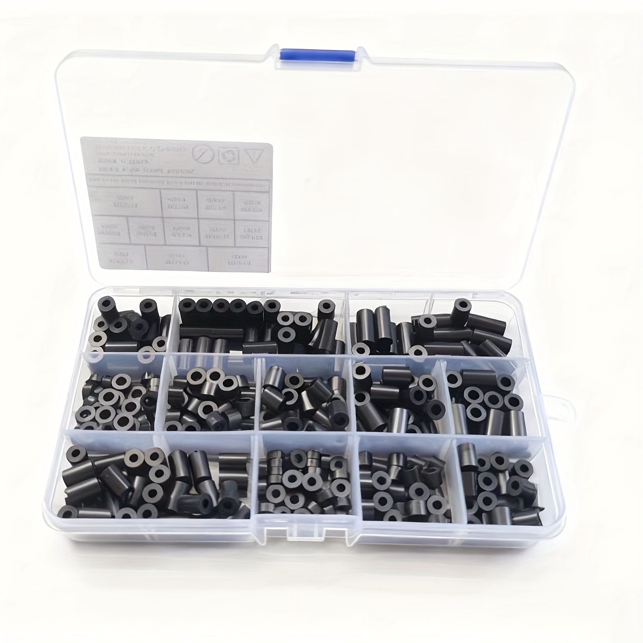 E-shop 305 Schwarze Nylon Unterlegscheiben, passend für M3 M4 Schrauben, Steckdosen-Set