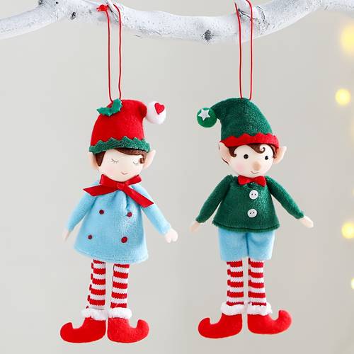 1pc 2pcs christmas tree ornaments green hooded elf red hooded elf elf doll hanging ornaments for christmas decoration halloween decoration thanksgiving decoration decoration new year decoration holiday decoration party decoration