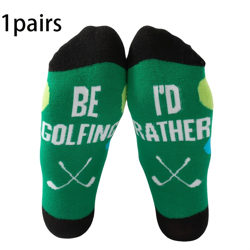 TEMU 1/3/5 Pairs Classic 's High Top Golf Socks With "i'd Rather Be Golfing" Lettering. Comfortable, Breathable, Moisture-wicking, And Sweat-wicking
