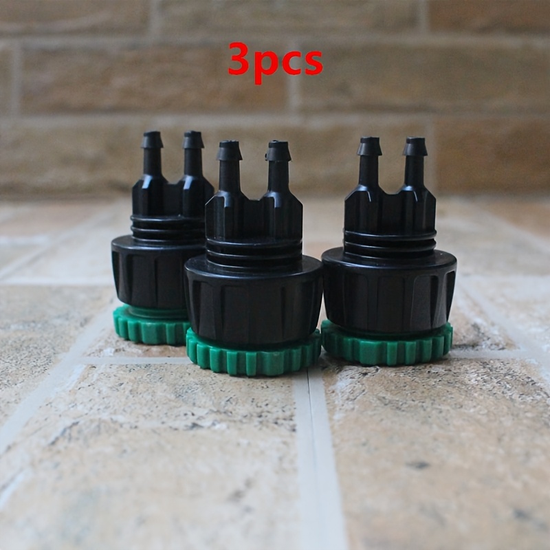 Image of 3pcs 1/4 Inch Drip Irrigation Hose Connectors To 2.0cm .5cm Garden Faucet Adapter Drip Irrigation System Drip Hose Fittings Garden Irrigation