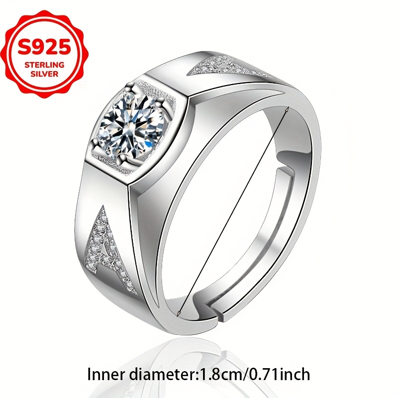925 Micro Set Adjustable Ring - Gender Neutral, Business Style, Engagement Ring