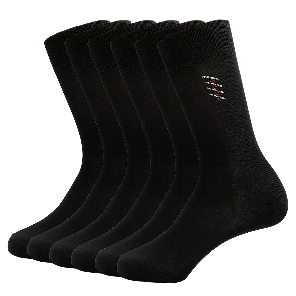 E-shop 6 Paar Herren Bambusfaser-Crewsocken - Bambusfaser-Anzugsocken, Atmungsaktiv & Weich, Schwarz/Grau/Weiß, Casual & Business, Mehrfarbiges Pack,