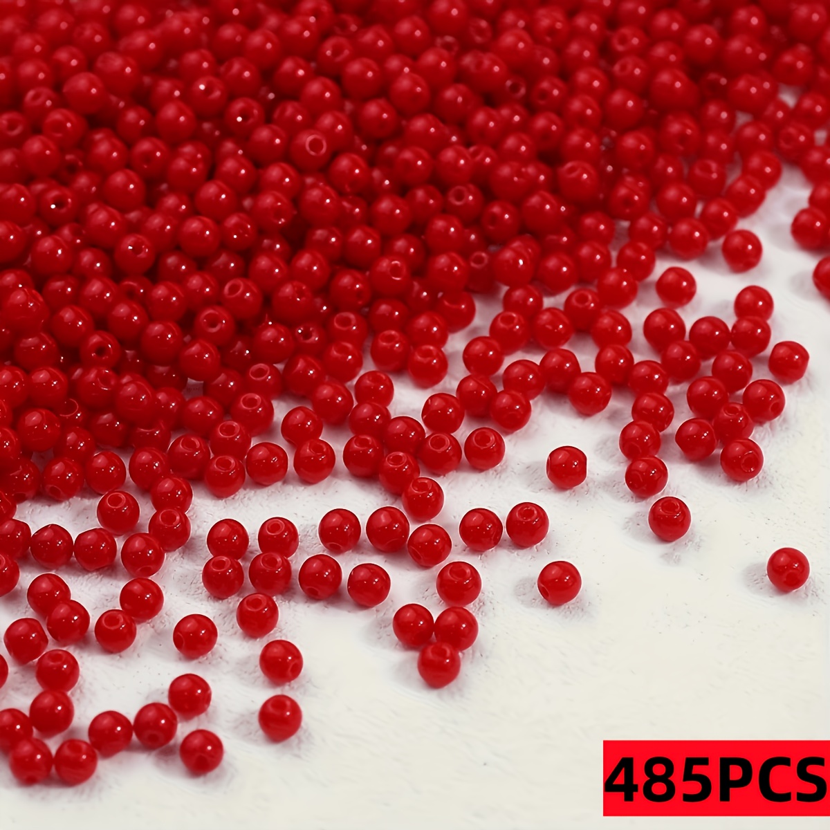 TEMU 485pcs/625pcs Red 6mm/8mm Round Acrylic Beads, Jewelry Making Supplies, Beads And Bead Assortments, Spacer Beads For Bracelets, Necklaces, And
