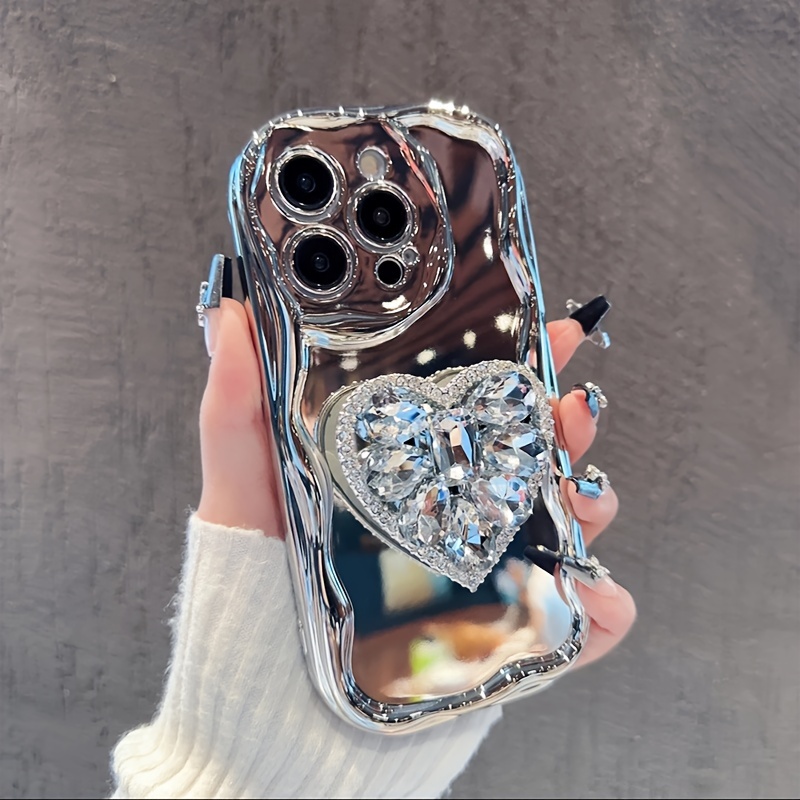 

Electroplated Love Bracket Mobile Phone Anti-fall All-inclusive Protective Case Suitable For Iphone X Xs Xr 11 12 13 14 15pro Promax Plus