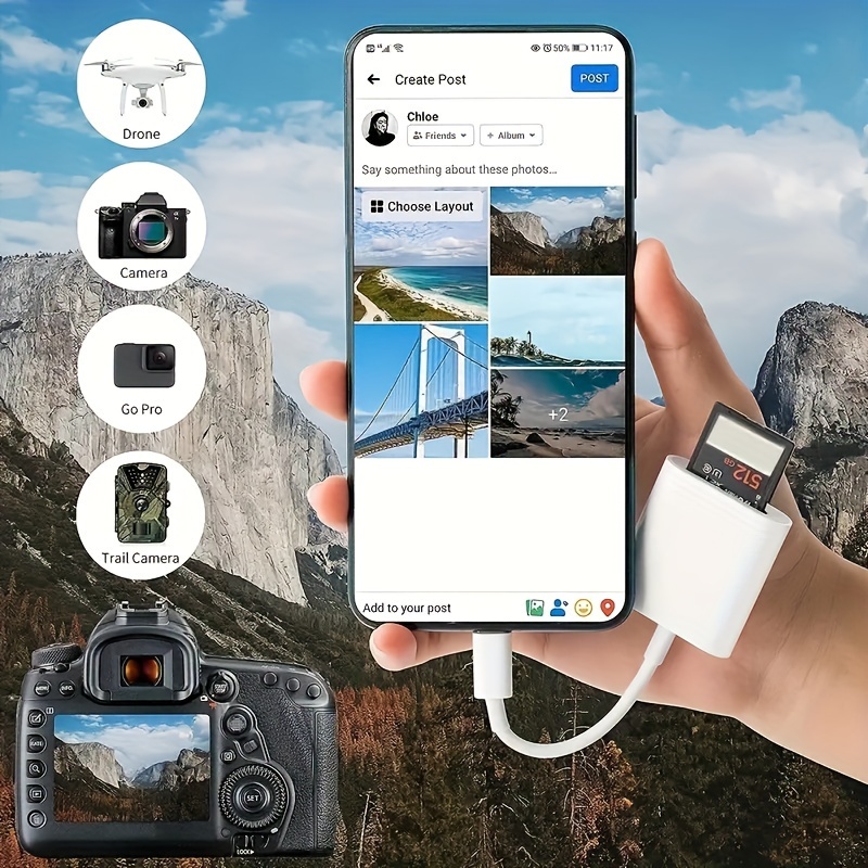 Fasttransfer Dual Slot Typec To Sd/tf Card Reader Adapter For
