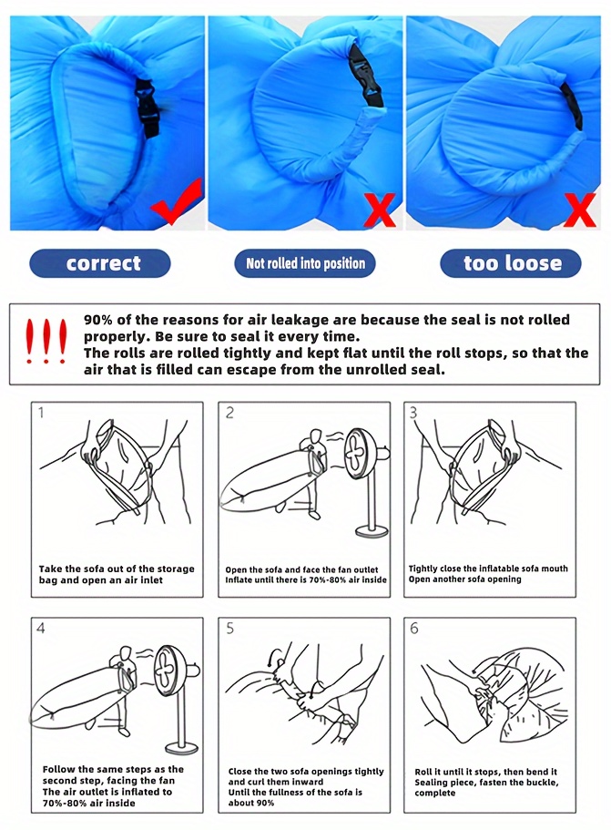 outdoor lazy inflatable sofa for nap beach chair portable air mattress for picnic camping inflatable mattress air bed for music festival sports & outdoors details 7