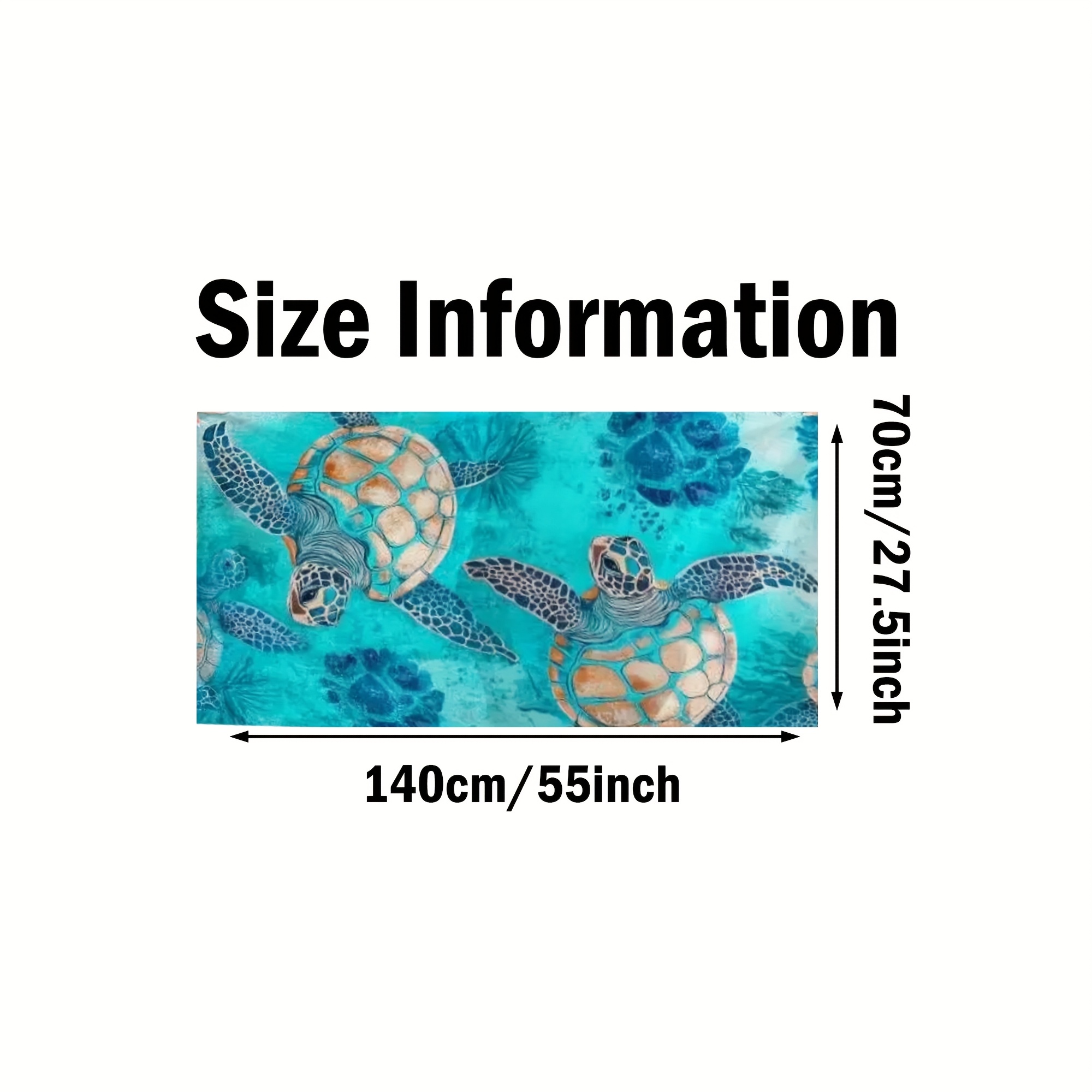 Sea Turtle Printed Beach Towel Ultra Soft Quick Drying Bath Mat_voghion.com