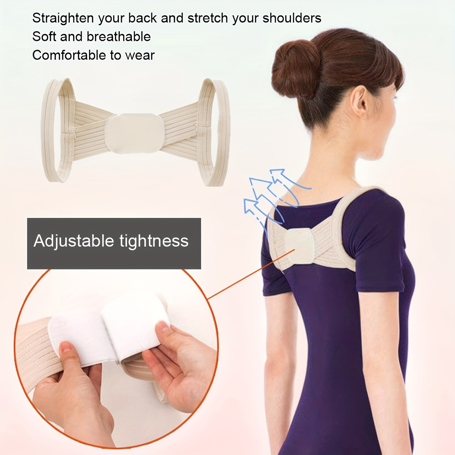 ergonomic posture   hunchback belt adjustable lightweight   design for students adults promotes healthy spine without electricity batteries hand wash only back posture   seamless under clothing   curve support skeletal breathable fabric desk job professionals Product details 0