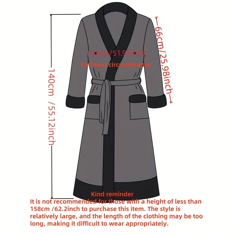 2025   plush bathrobe soft and  able   design large collar warm long sleeves convenient pockets adjustable waistband essential for   Product details 1