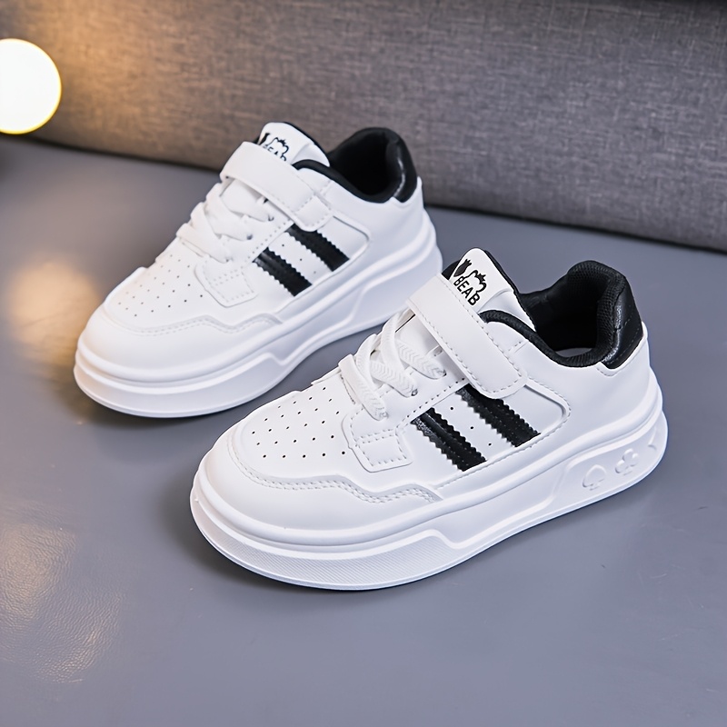 TEMU 1 Pair Of Girls' White Sneakers, /autumn Style, Versatile White Canvas Shoes For Elementary School Children