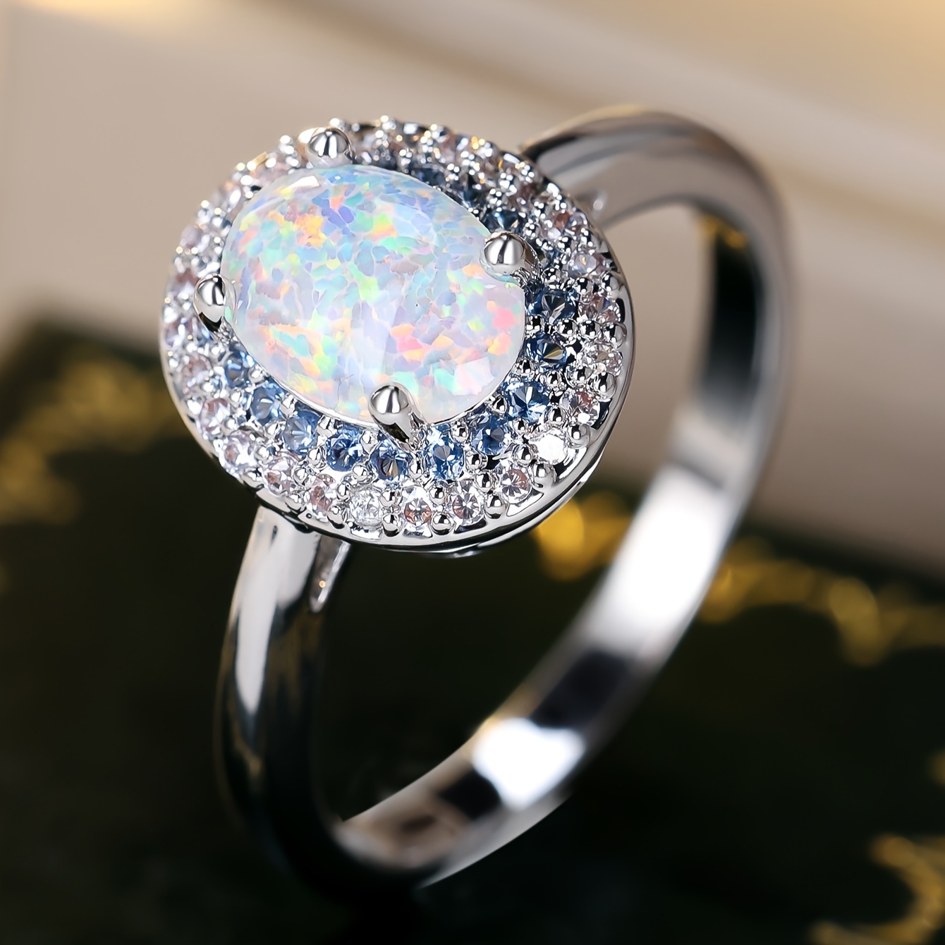 Boho Style Opal Stacking Ring Set for Her