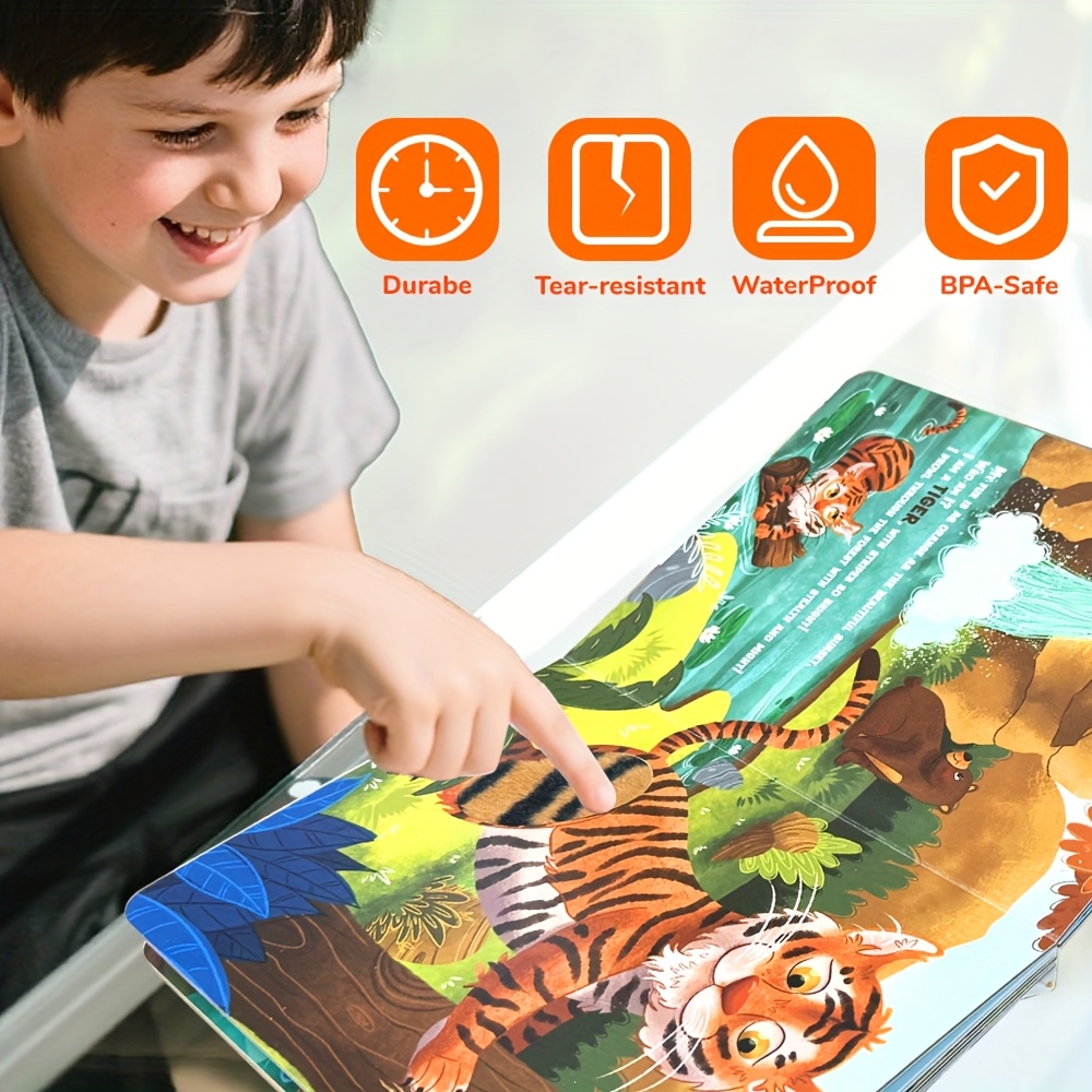 My First Touchy Wild Animals, Interactive Animal Touch Book for Youngsters and Youngsters - Early Learning Puzzle Storybook with Tigers, lions and monkeys Illustrations, Sensory Development, Ideal Gift for Youngsters's Parties and Showers