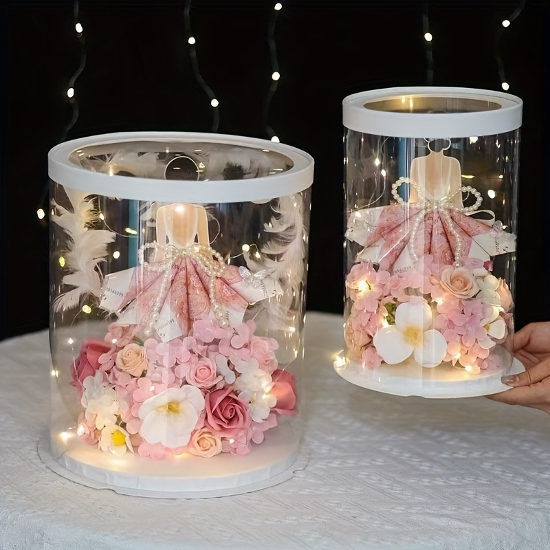Gift For Her/him 2/3/4/5pcs Clear Box Gift Box Flowers Sphere Box Perfect For Flowers, Art Crafts, And Rose Sublimation Cup Bouquet Gift Box Christmas Gift Sphere Box Valentine's Day Gift Box