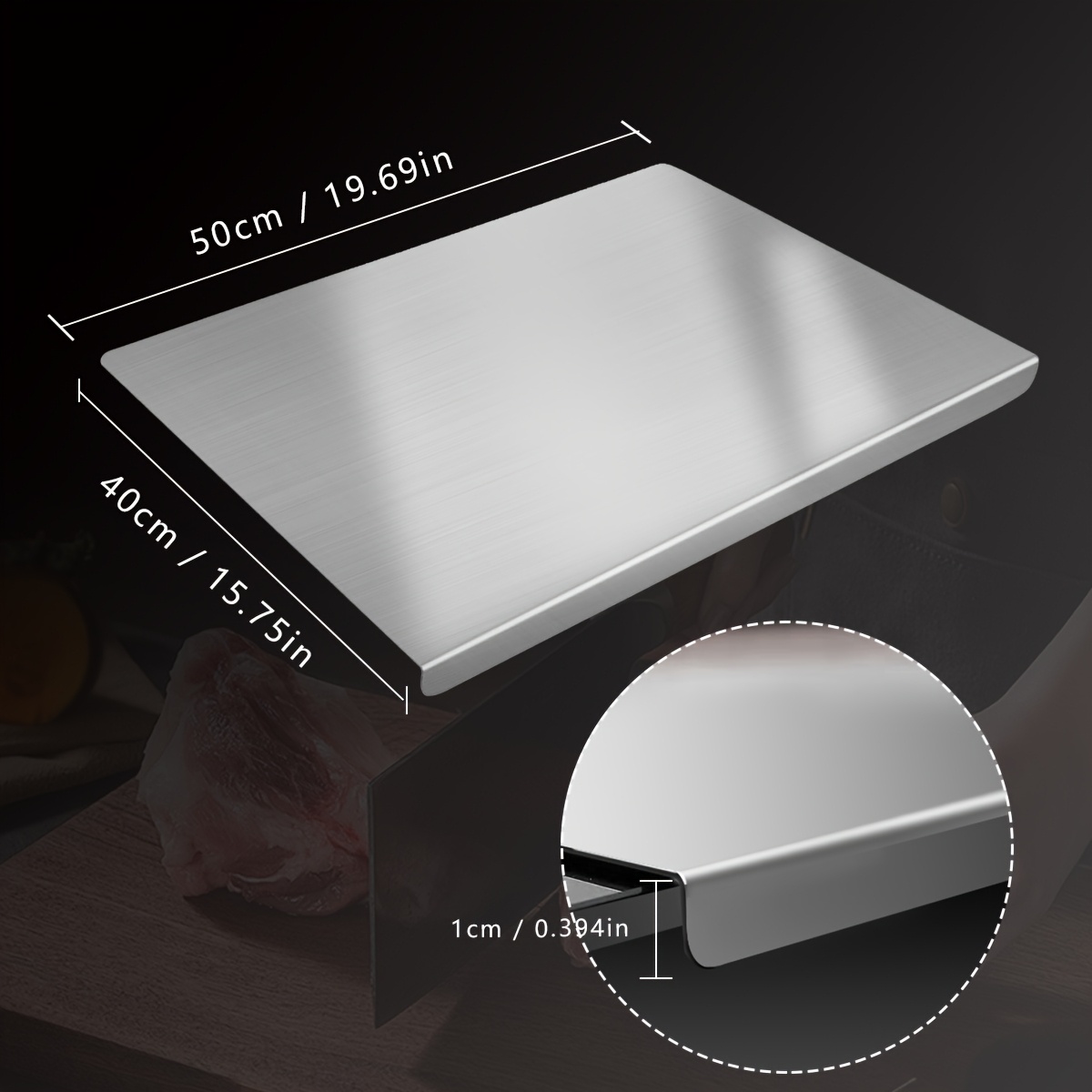 TEMU Cutting Board Cutting Board 304 Stainless Steel Cutting Board Household Rolling Board Cutting Board Kitchen Supplies