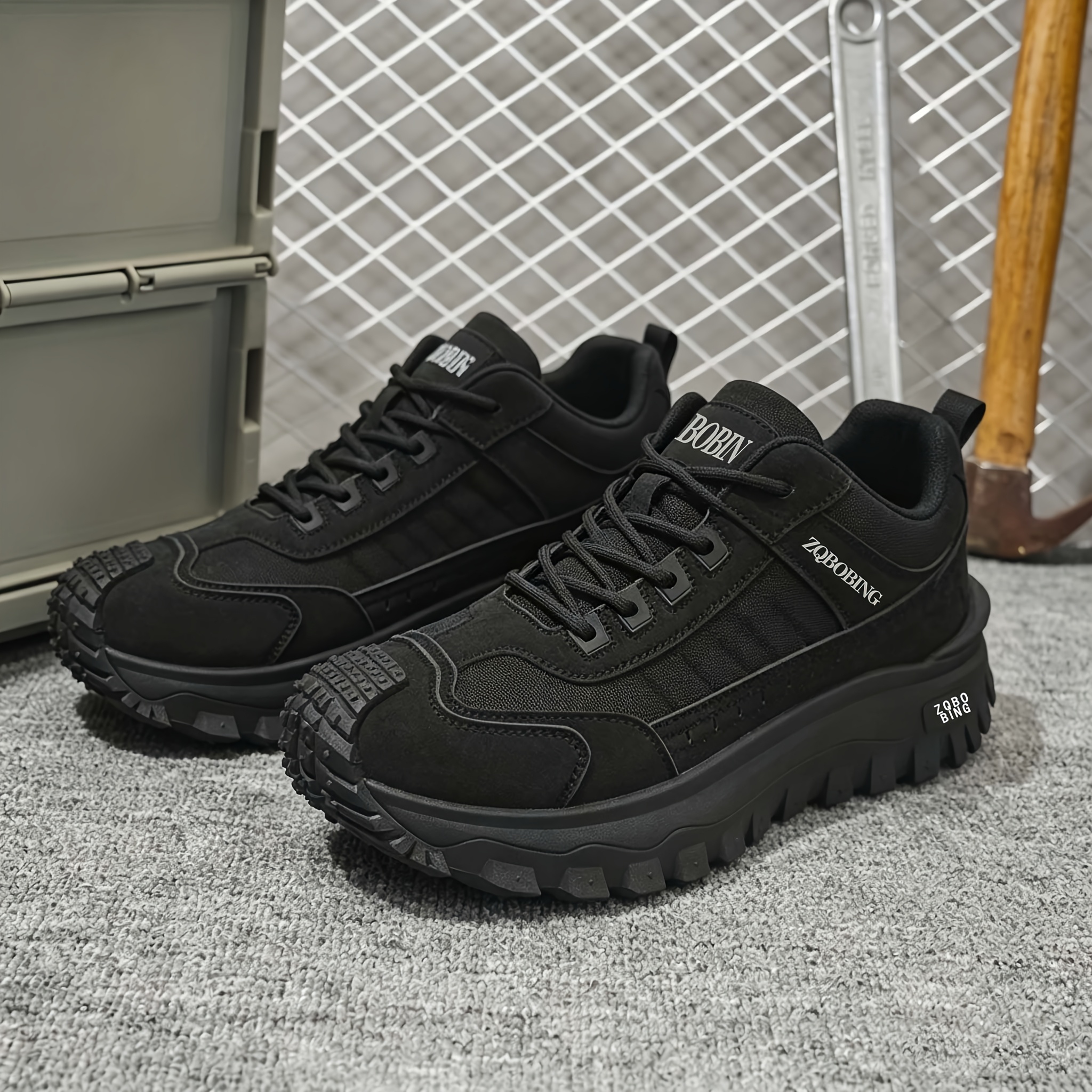 TEMU Men's Fat Wide Toe Sports Outdoor Shoes. Comfortable Lining. Wear-resistant And . Green/beige/black Colorway. Comfortable. Lightweight.