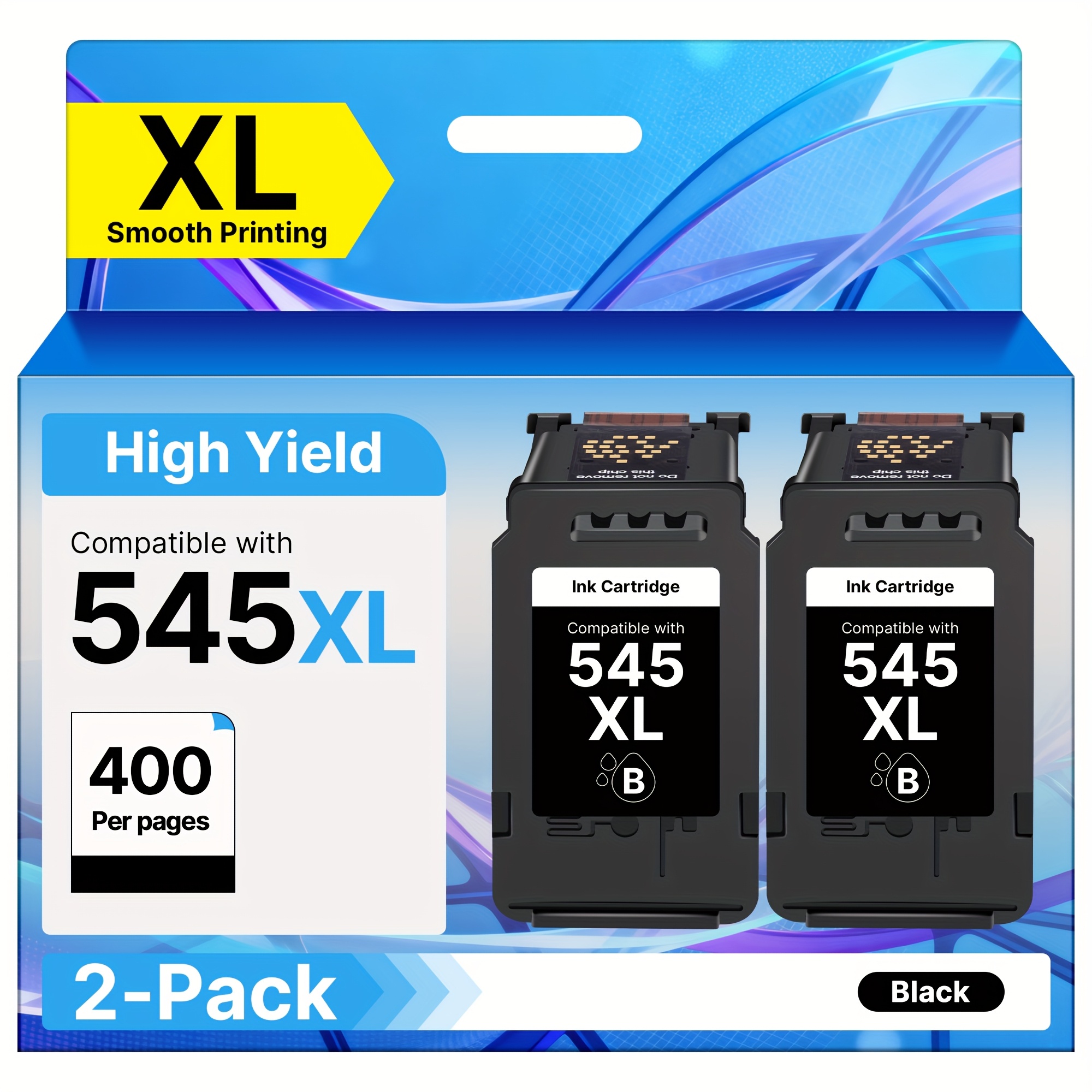 Image of 545 Ink Cartridges Remanufactured For Pg-545 Ink Cartridges For Mg2550 Mg3050 Ts3150 Tr4550 Ts3350 Ts3355 Ts3150 Mg2950 Mg2550s Mg2450 Ts3100 Mx495 Printers (2 Black)