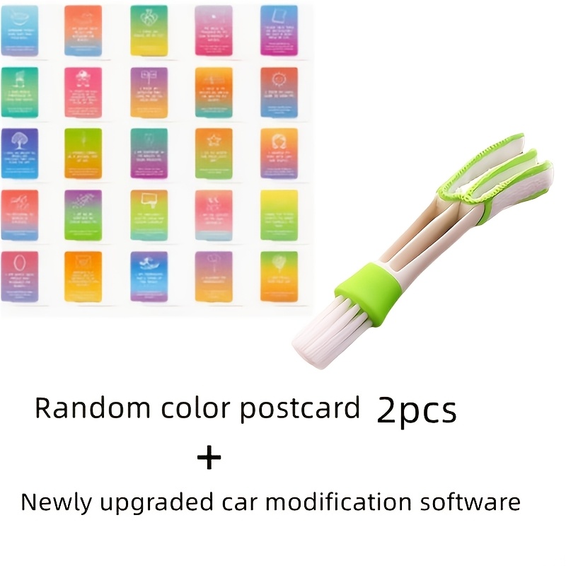 TEMU Newly Upgraded Multi-functional Car Air Outlet Cleaning Brush - Detachable And Washable, With Green And White Bristles, Suitable For Cleaning