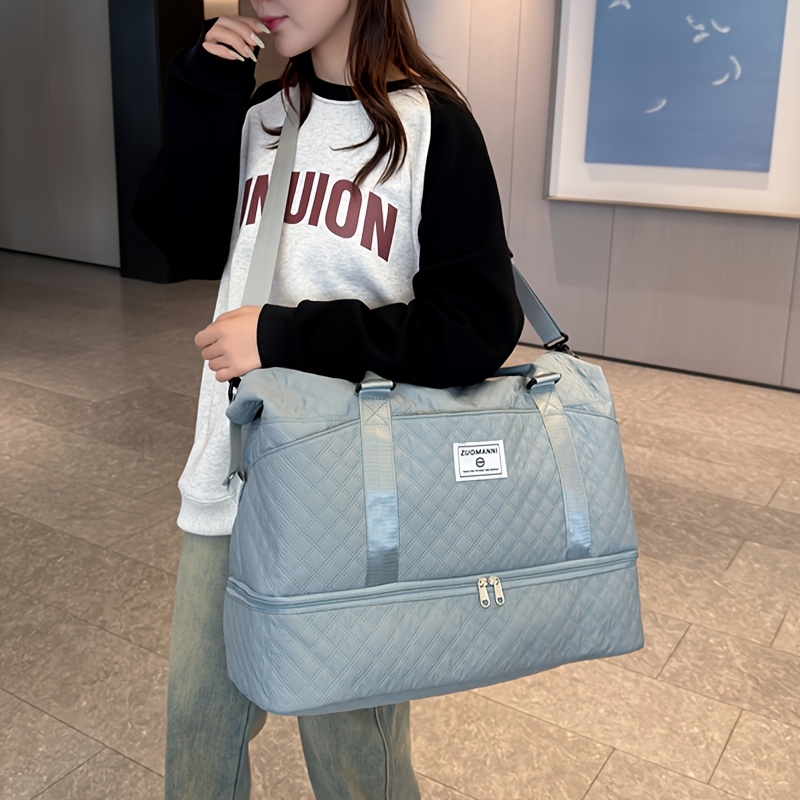 Juego de 3 piezas de bolsos de viaje con gran capacidad, bolso deportivo para exteriores, maletín de negocios, compartimento independiente para zapatos, bolsa de gimnasio de mano, neceser de maquillaje cruzado y bolsa para artículos de aseo