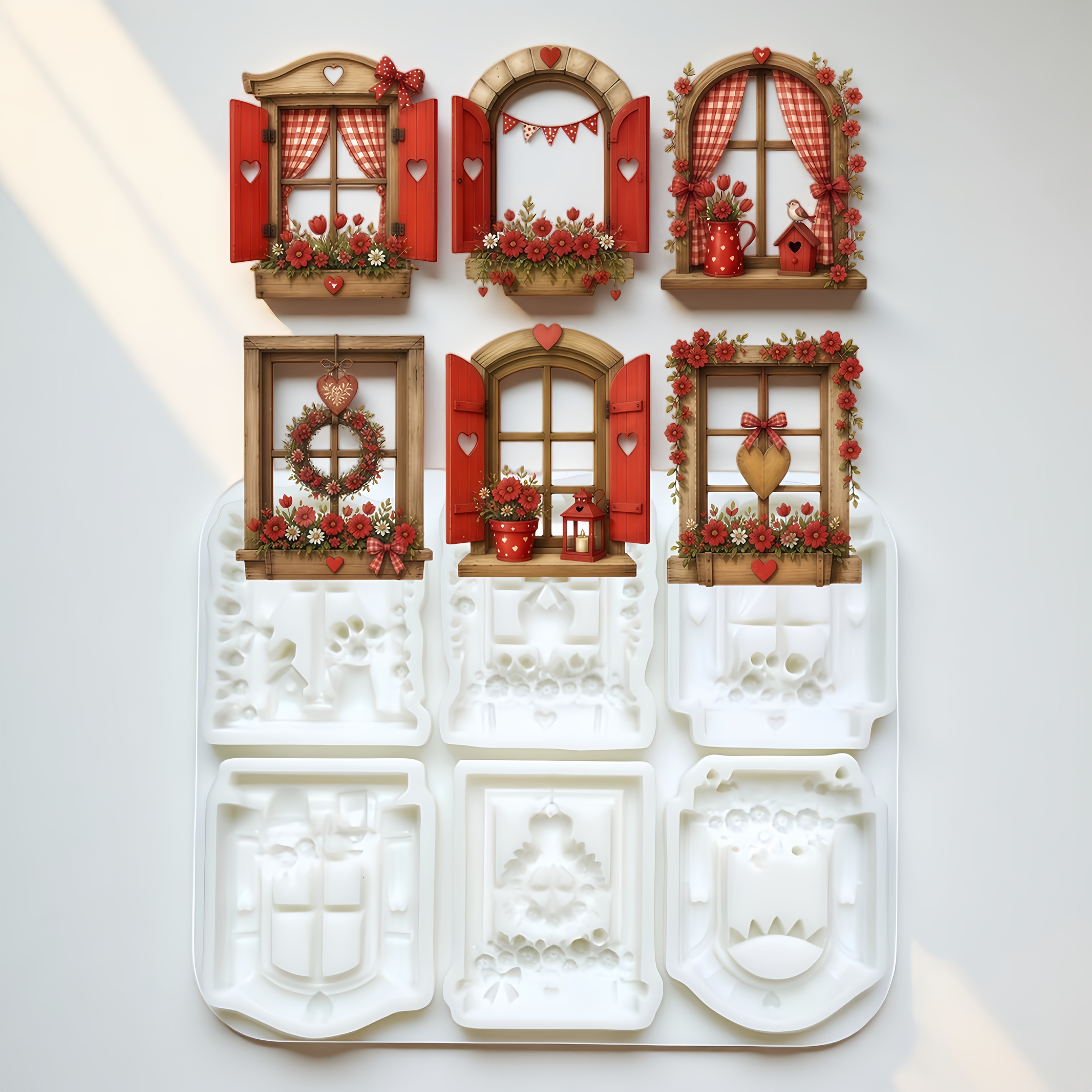 TEMU 1pc, Window-shaped Baking Mold, Chocolate Mold, Creative Shaped Cake Mold, Gummy And Fondant Mold, Silicone Mold