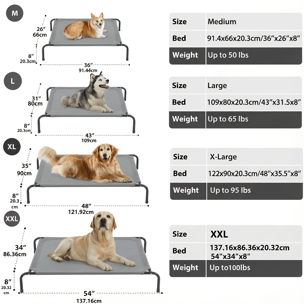 cooling elevated dog bed raised beds for large dogs outdoor chew proof portable pet cot skid resistant feet frame with breathable mesh Product details 5