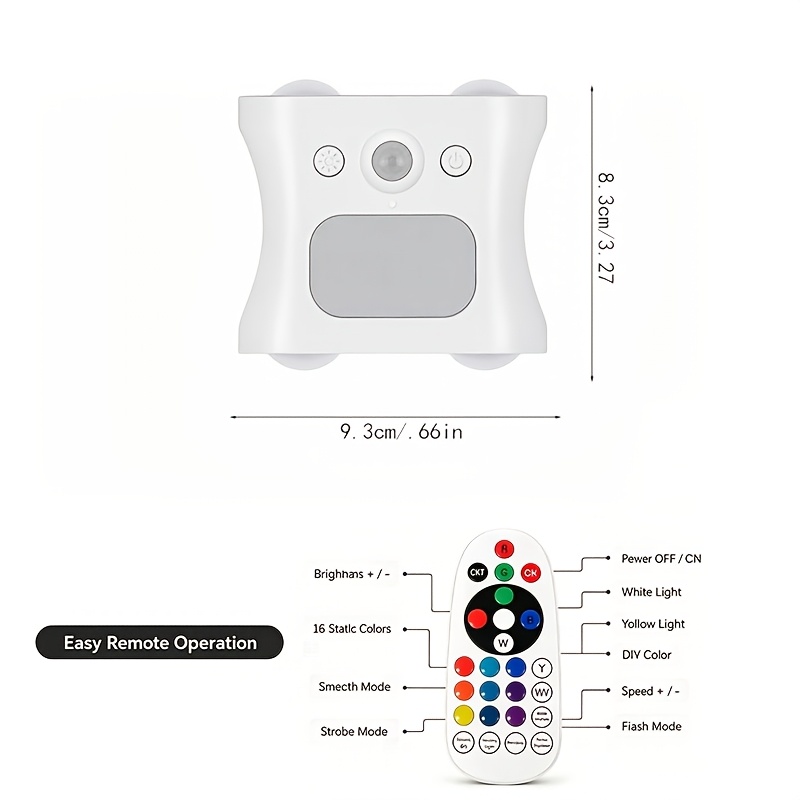 Motion Sensor Wall Lamp with Remote, USB Rechargeable LED Light