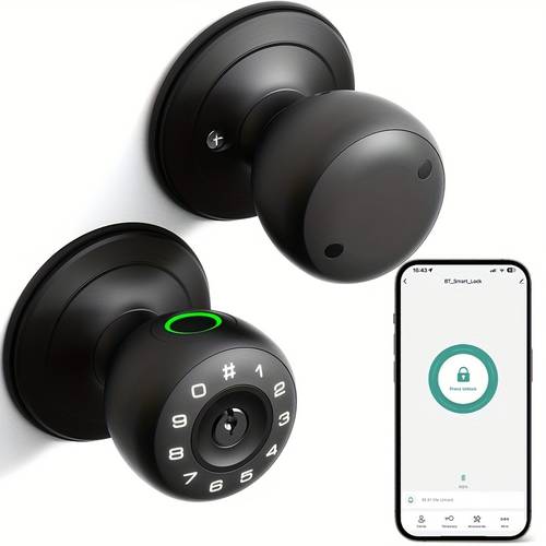 smart door lock handle with voice announcement wireless 4 in 1 keyless entry lock fingerprint keypad temporary codes emergency access design for homes apartments offices garages fit door locks for home