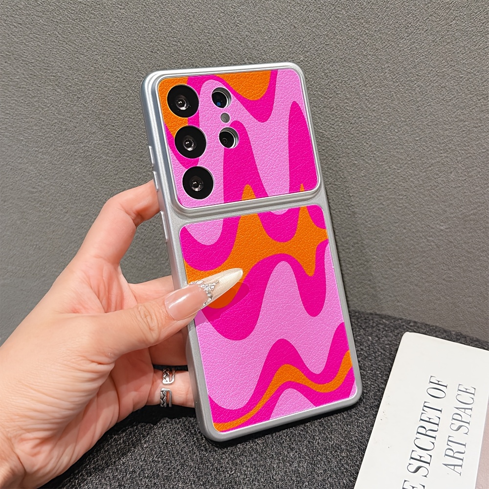 TEMU Phone Case: Wavy Curve Art 2d Print Phone Case Suitable For Galaxy S26 S25 S24 A37 A57 A17 A07 A56 A26 A36 A06 A55 A35 A05 A14 A24 A34 A54 S23