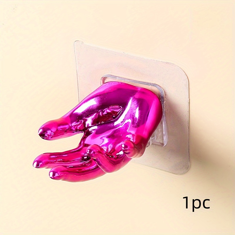 1pc Creative 5-finger Little Hand Sticky Hook Bedroom Living Room Bathroom No-drill Storage Hook Multifunctional Traceless Adhesive Hook, Utility Hooks