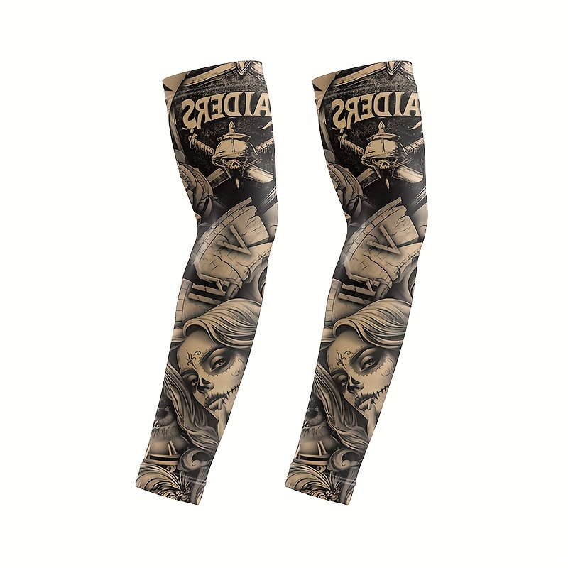Image of Ice Sleeve Men's Summer Thin Flower Arm Tattoo Sleeve Women's Arm Sleeve Driving Outdoor