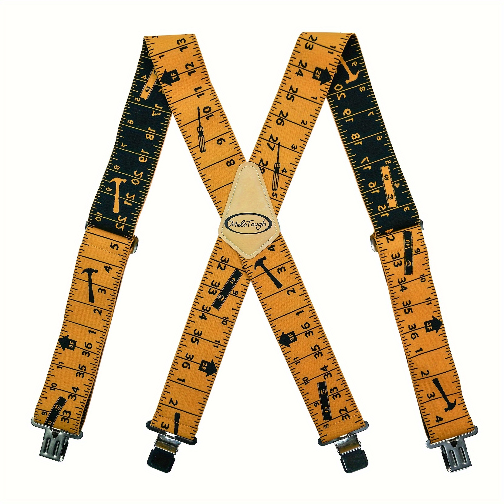 

Men Rule Pattern Wide Adjustable Suspenders, Elastic Braces X Shape Suspenders With Very Strong Clips