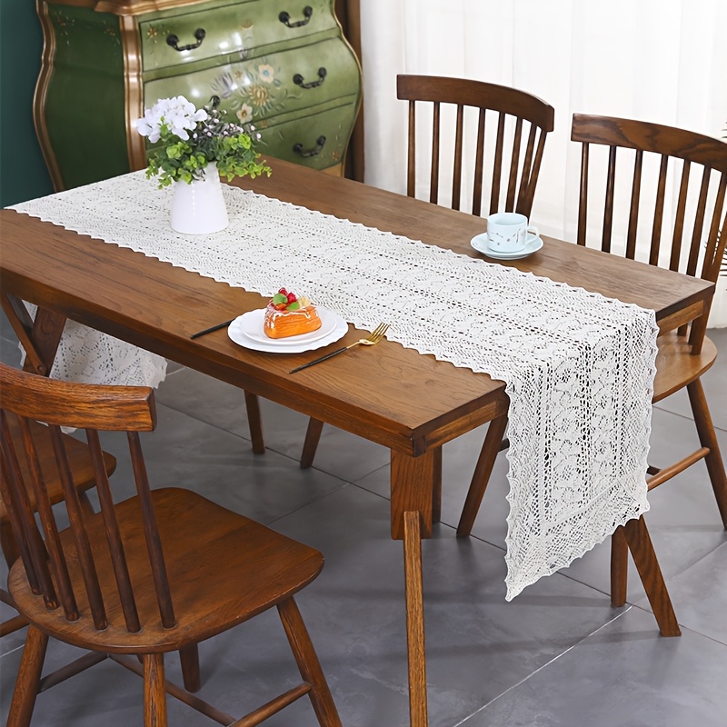 chinese dress ladies 13"x108" Floral Corded Lace Embroidered Table Runner