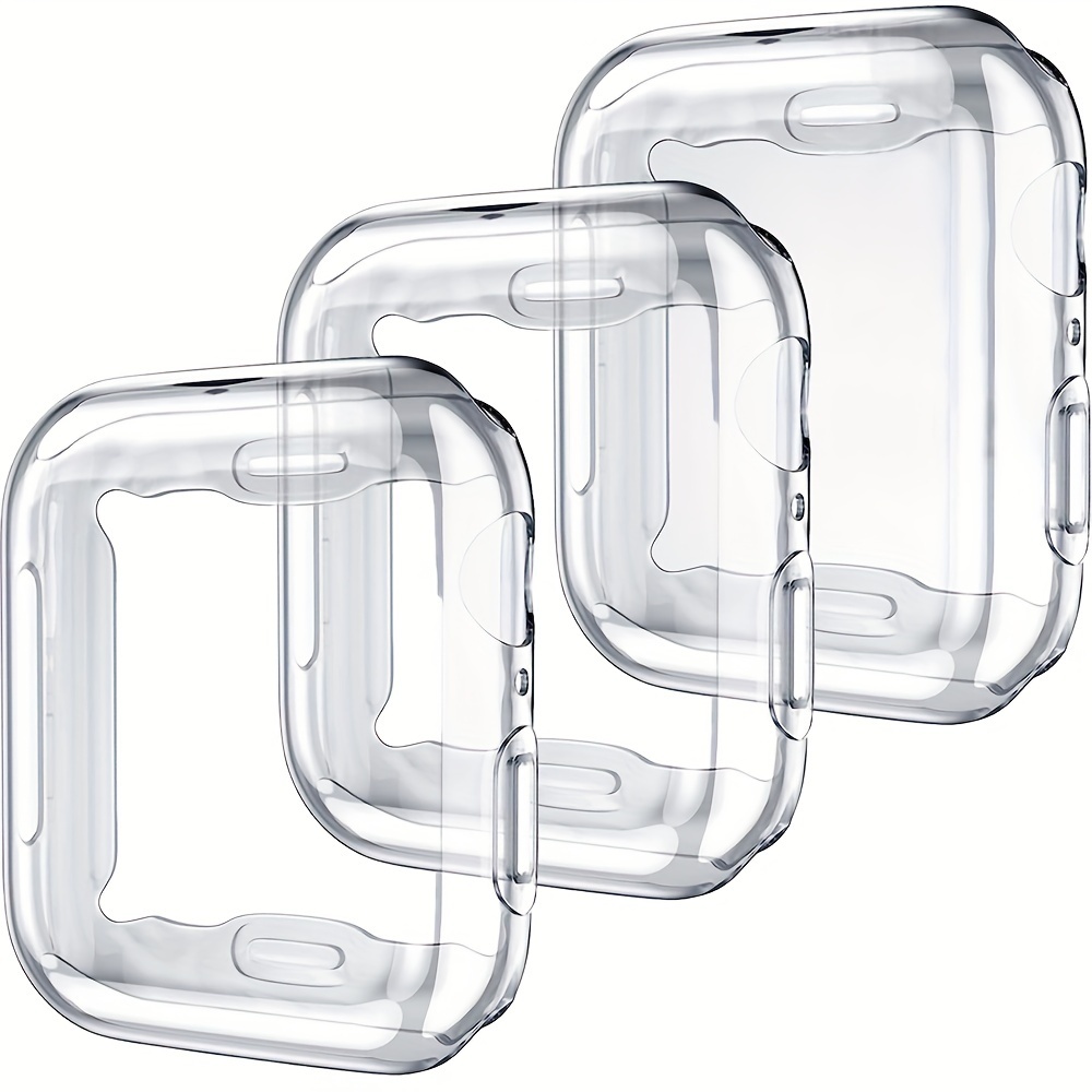 3pcs/set Men Women TPU Full Cover High Definition Ultra Thin Watch Case, Anti-drop Fashionable Casual Screen Protector Cover, For Apple Watch Case 38/40/41/42/44/45/46/49mm, For Apple Watch Series Ultra/SE/11/10/9/8/7/6/5/4/3/2/1, Intelligent Watch Case Accessories