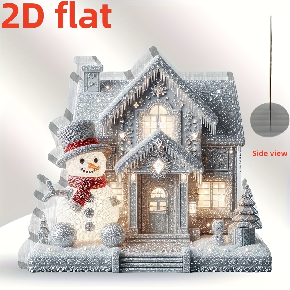 TEMU 2d Flat - [2d Flat] Snowman And Acrylic Ornament - A For 2d Transparent Desktop Decoration, Ideal For Birthday And Graduation Gifts