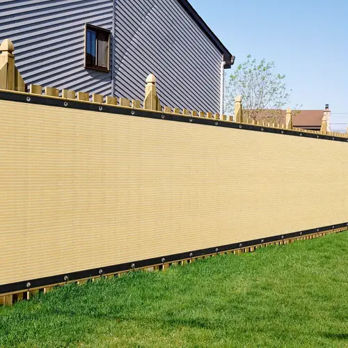 6 x 50 privacy screen fence 150 gsm 90 blockage heavy duty windscreen fence cover with zip ties grommets uv protection shade mesh for outdoor balcony railing backyard patio beige
