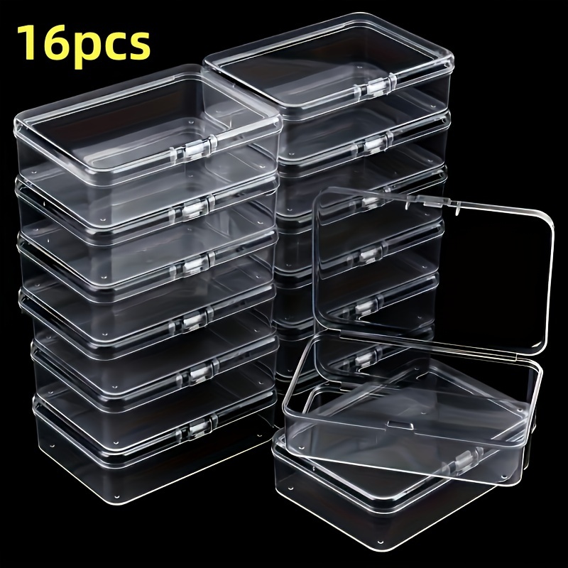 

8/15pcs Boîtes de rangement en plastique couvercles à charnières, 10,5x7,2x2,5cm, organisateur portable polyvalent , , , perles, quincaillerie - Contenants rectangulaires à fermeture à , boîtes à