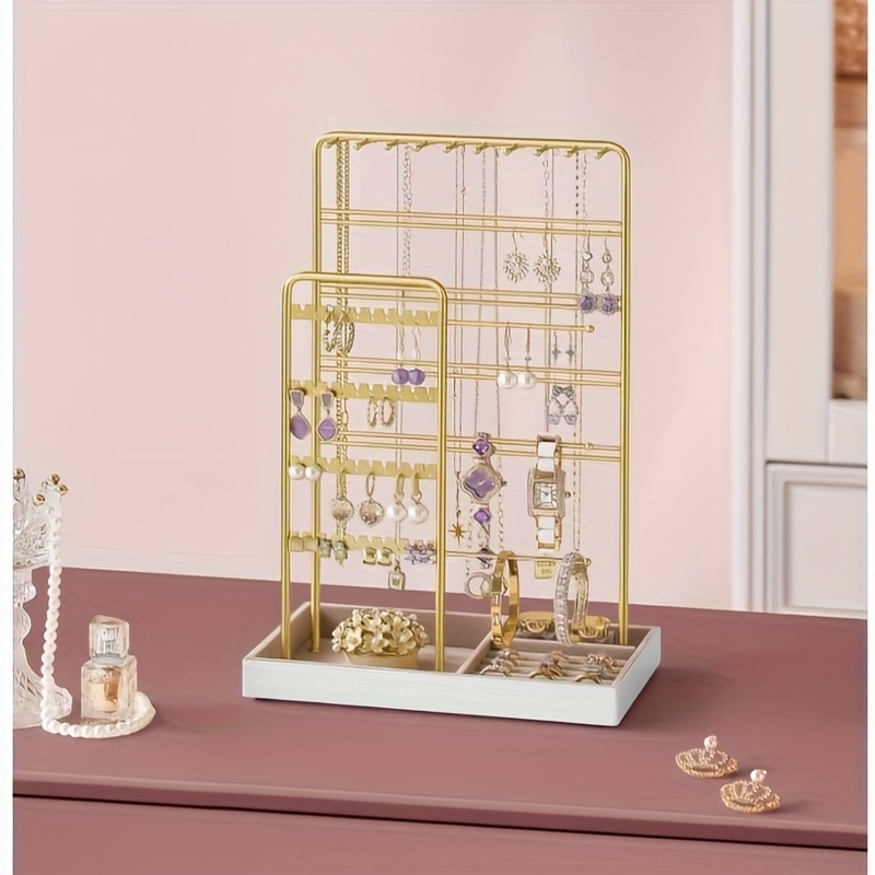TEMU Jewelry Holder, Jewelry Organizer, Jewelry Display Stand With Metal Frame, Jewelry Towers