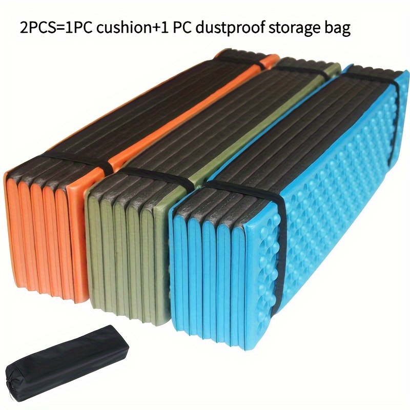 

2pcs (1pc Cushion+1pc Dustproof Storage Bag) Outdoor Xpe Egg Slot Folding Moisture Proof Pad Camping Nap Tent Double Egg Nest Portable Camping Mat