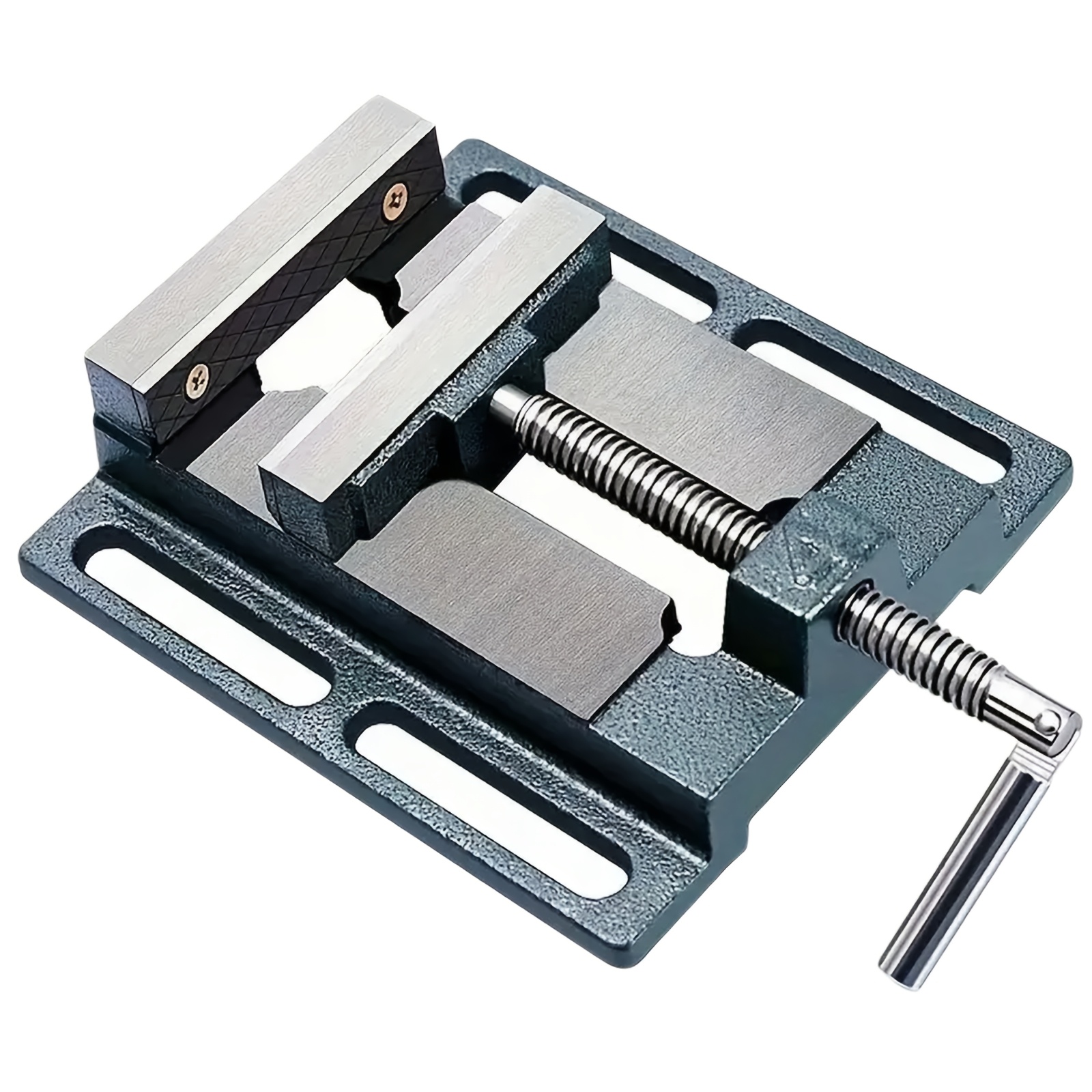 TEMU Heavy-duty 3-inch Cast Drill Press Vise With Non-slip Base & Adjustable Jaw Clamp - Suitable For Milling, Drilling, Woodworking, Maintenance,