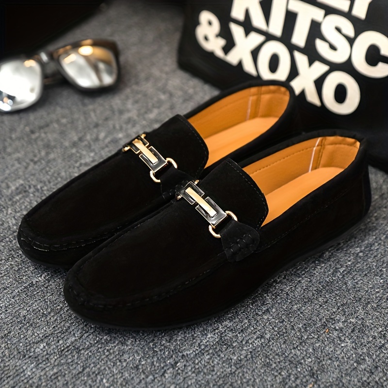 dd96 mens slip on casual loafers suitable for daily and round toe