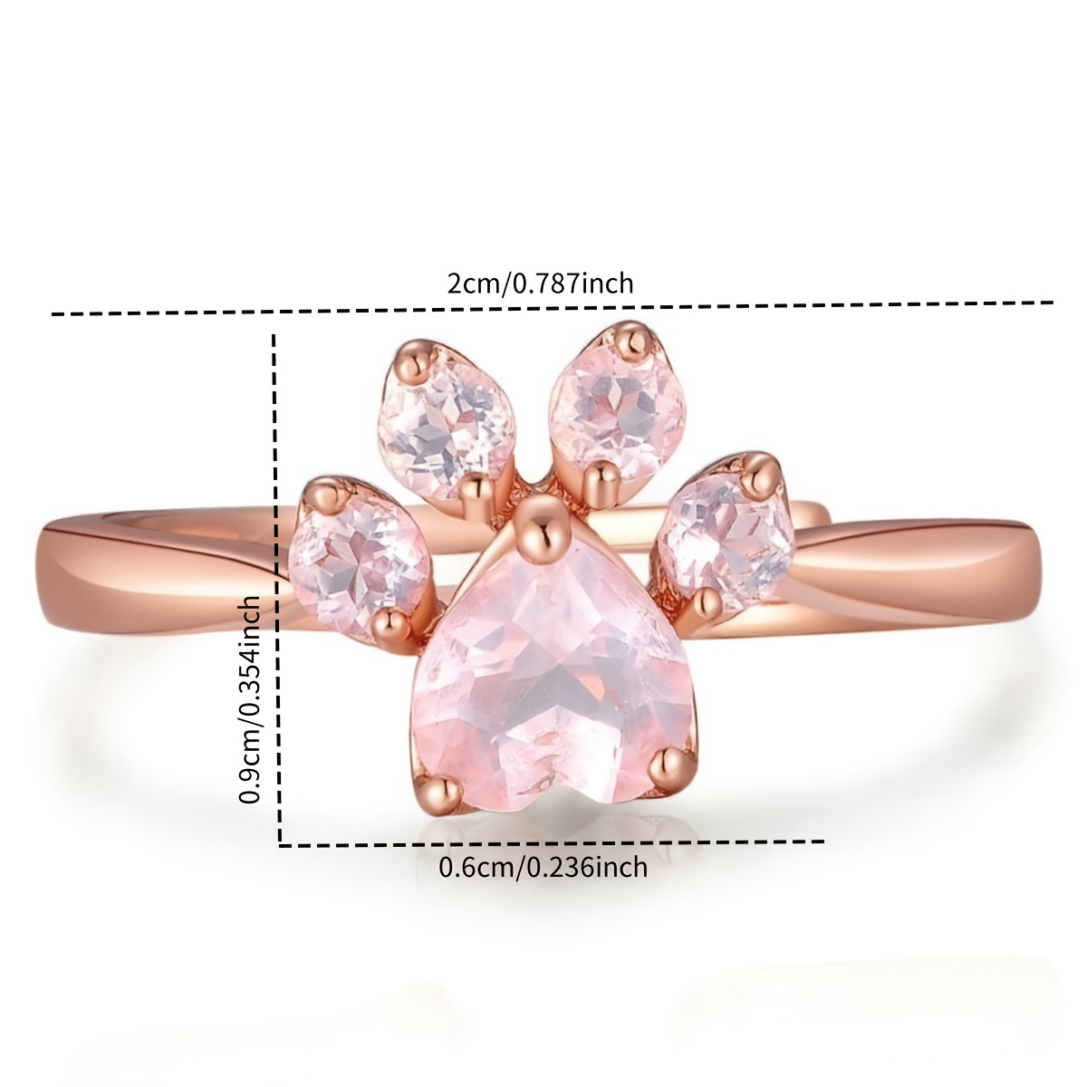 Image of 1pc Japanese Korean Fashion Exquisite Cute Pink Cat Paw Unisex Personalized Fashion Adjustable Suitable For Party Wear, Daily Wear, Christmas, Halloween, Holiday Gift