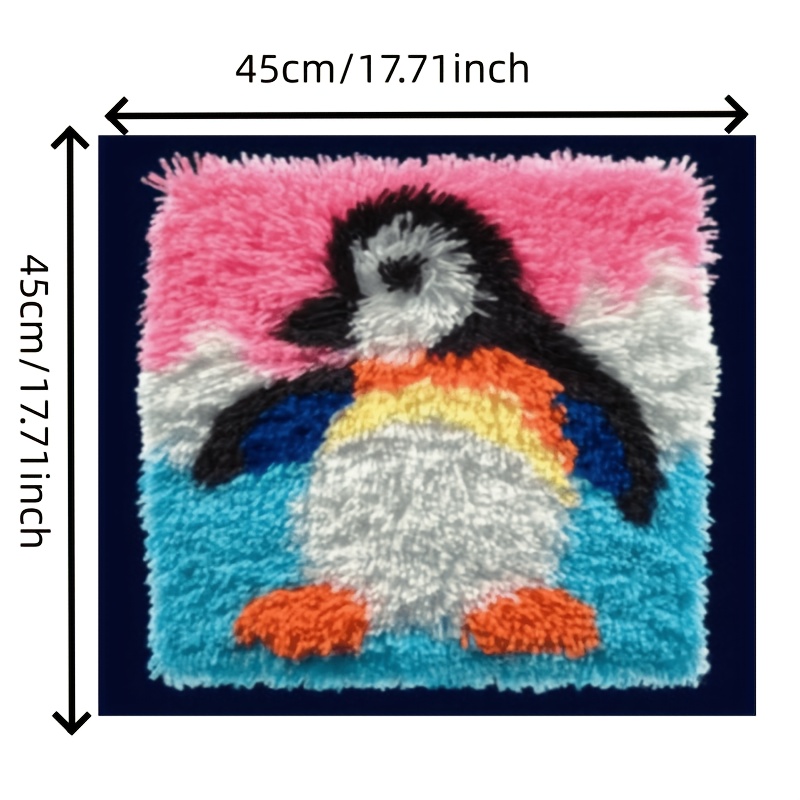 Latch Hook Rectangular Carpet Kit for Adults, Yarn Embroidery Supplies
