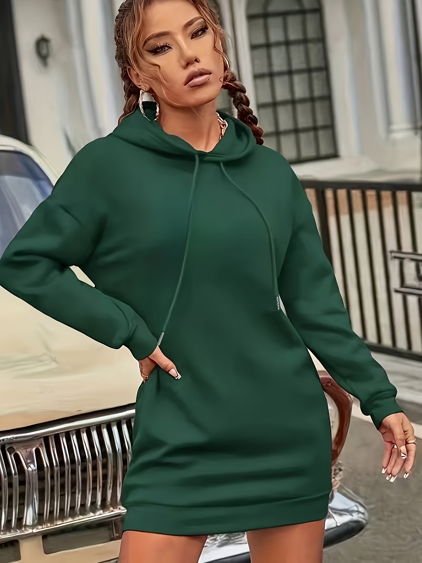 autumn winter plush hooded length loose - Temu Mauritius