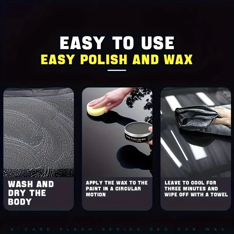 universal black car wax for cars polishing waterproof glossy and protective wax for paint metal and plastic liquid wax for easy application details 6