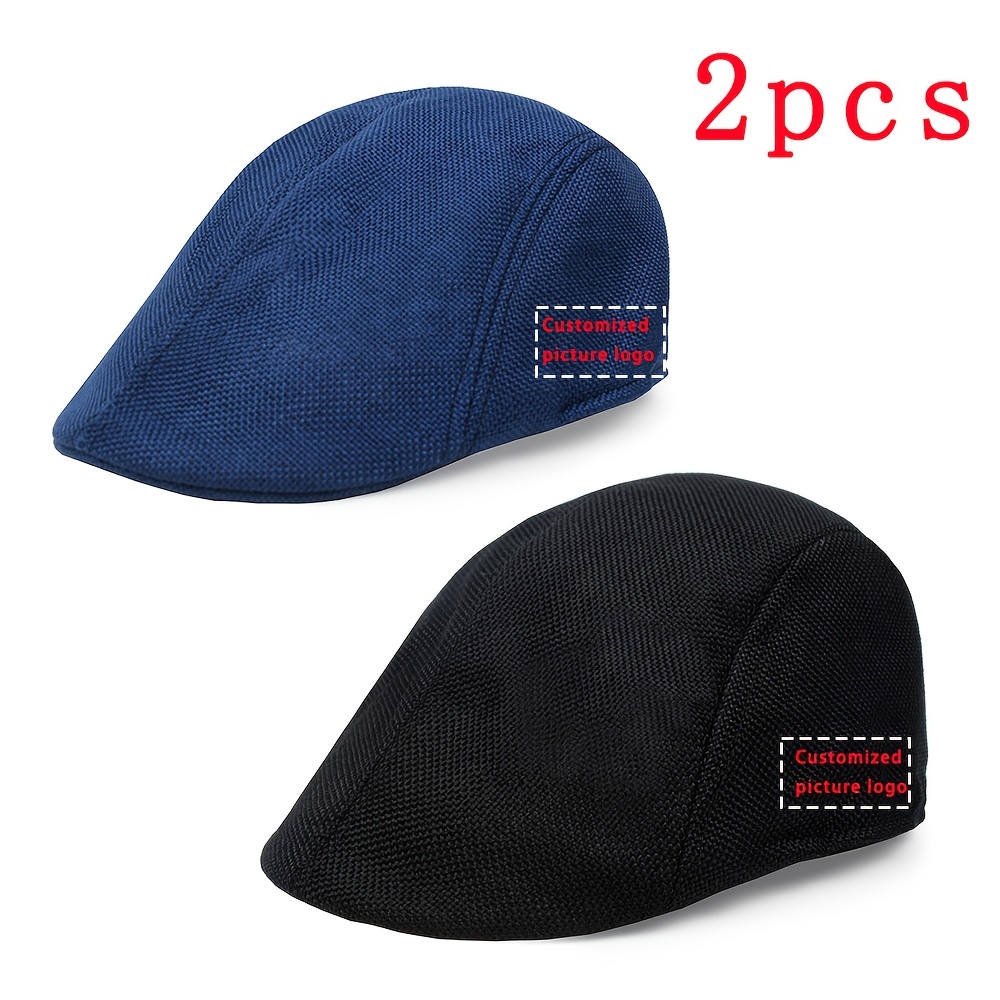 TEMU Personalized Thin Summer Semi-sheer Beret Hat Unisex Custom Picture Vintage Baseball Cap Middle-aged Hat Easy Semi-sheer Thin Summer Cap