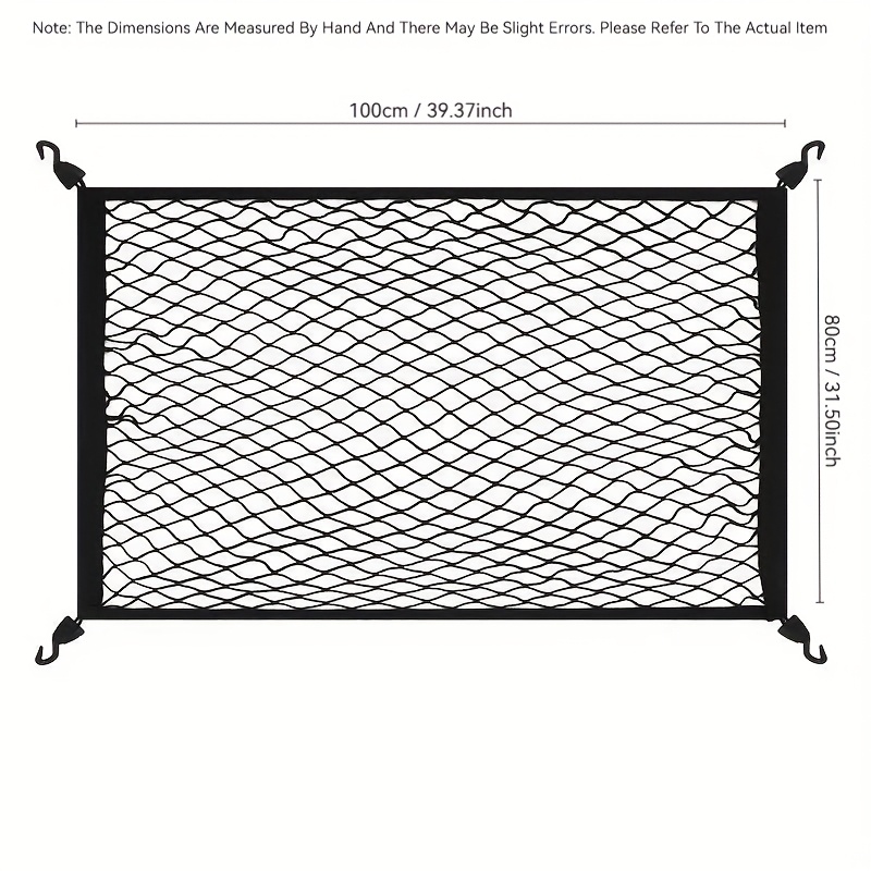 TEMU 1pc Universal Elastic Truck Trunk Net - 39*31-inch High-strength Cargo Net, Multi-functional For Light Load Use, Practical Design, Flexible