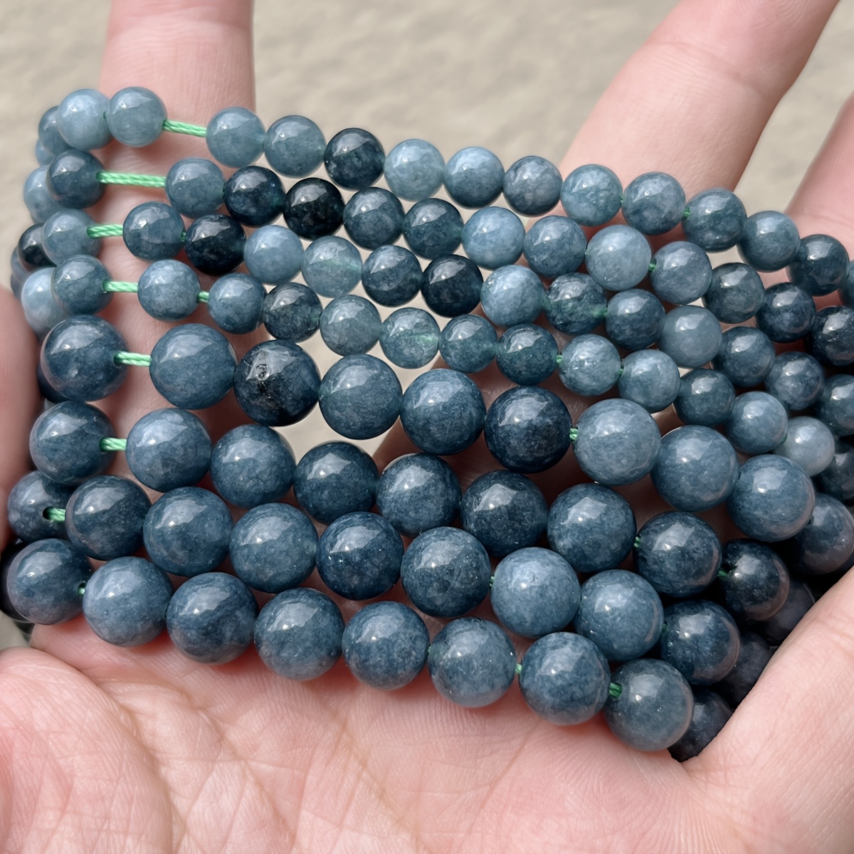 TEMU 6/8/10mm Chalcedony Round Beads, Smooth Material, Suitable For Diy Handmade Bracelets, Necklaces, Earrings, Decorative Material, Gifts For Men
